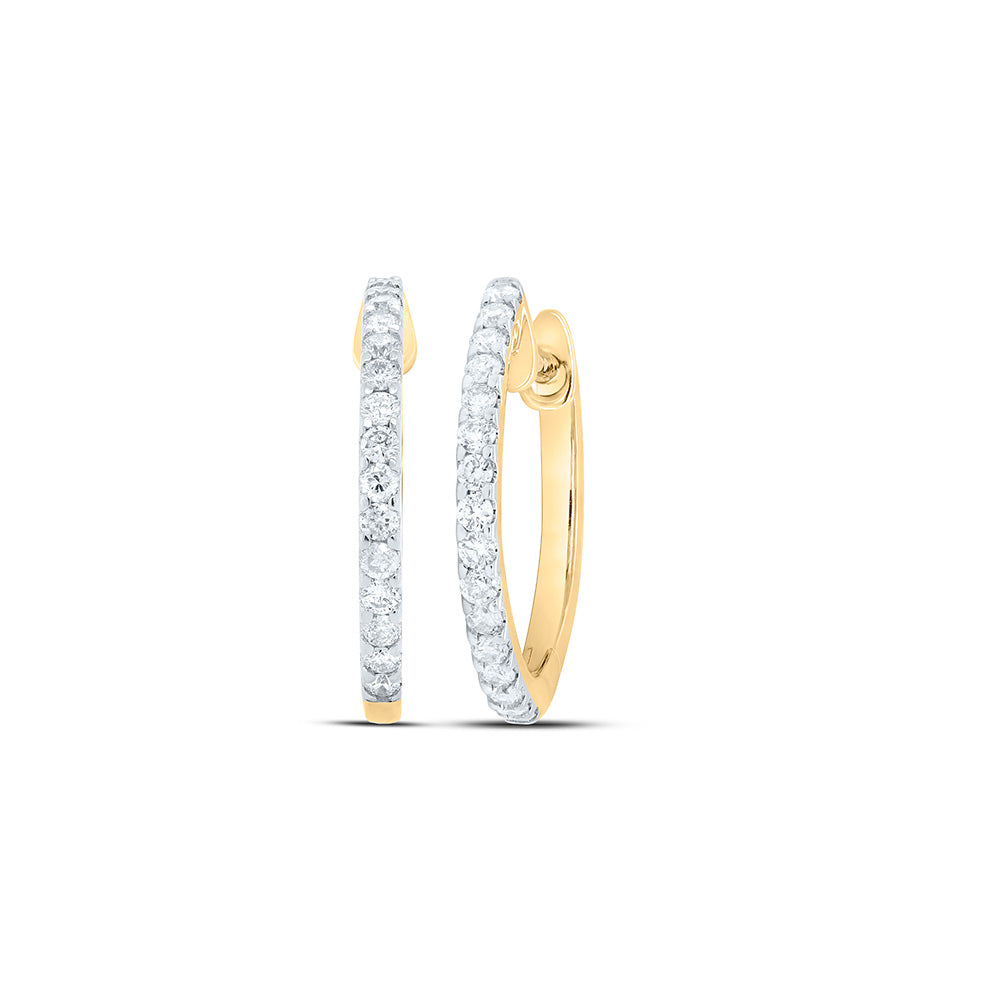 1/4CTW-NAT DIA NK HOOPS EARRING Daisy Joyeria