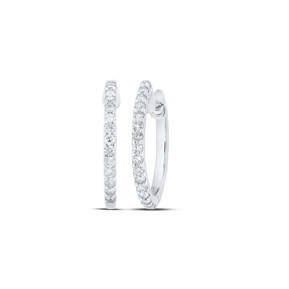 1/4CTW-NAT DIA NK HOOPS EARRING Daisy Joyeria