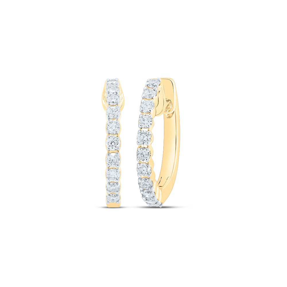 1/4CTW-NAT DIA NK HOOPS EARRING Daisy Joyeria
