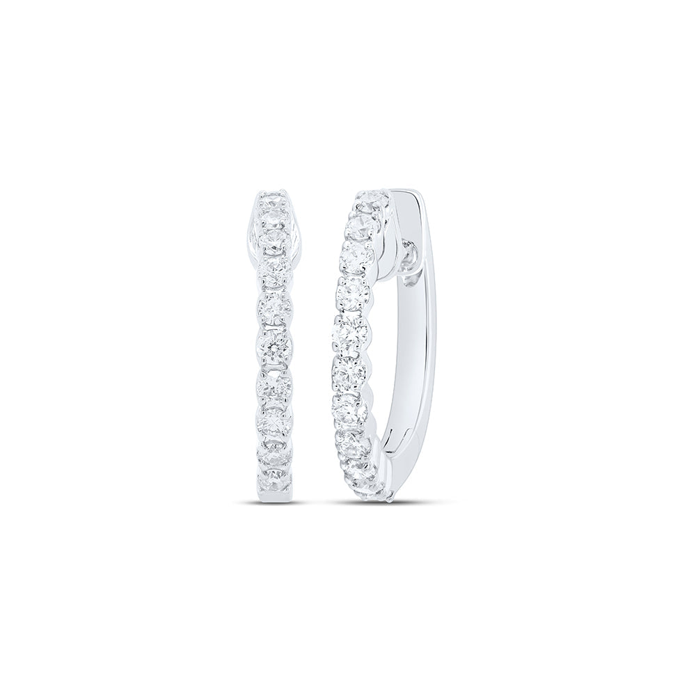 1/4CTW-NAT DIA NK HOOPS EARRING Daisy Joyeria
