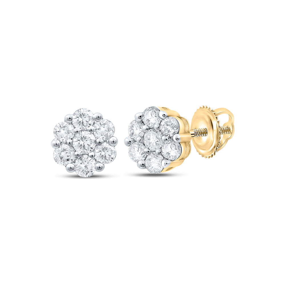 1CTW-NAT DIA P1 FLOWER EARRING Daisy Joyeria