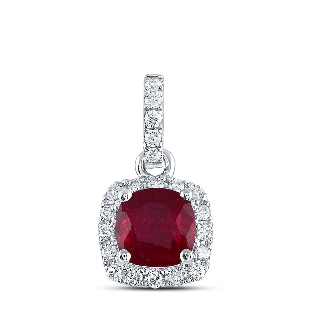 1/10CTW-NAT DIA ANA M 5MM-RUBY NAT GEM PENDANT Daisy Joyeria
