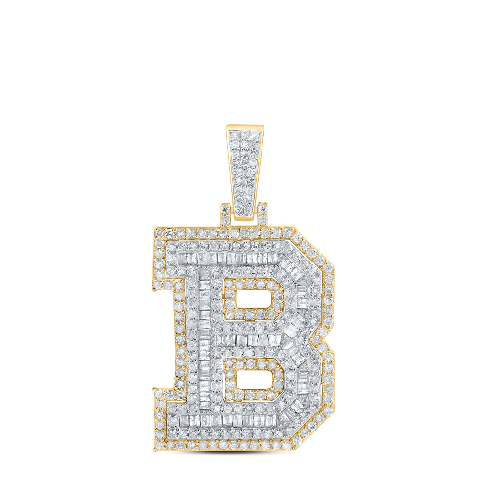 1CTW-NAT DIA P1 INITIAL "B" MENS PENDANT Daisy Joyeria