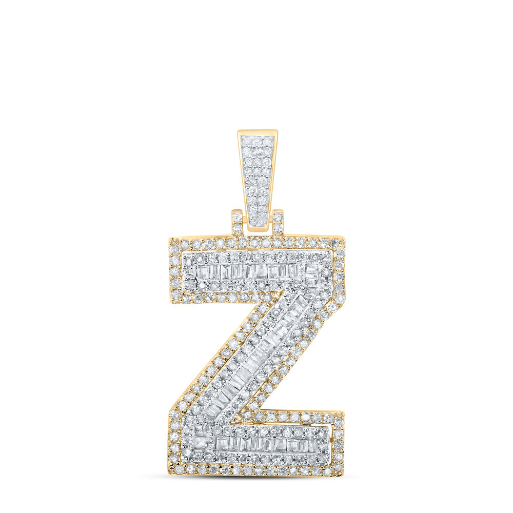 3/4CTW-NAT DIA P1 INITIAL "Z" MENS PENDANT Daisy Joyeria