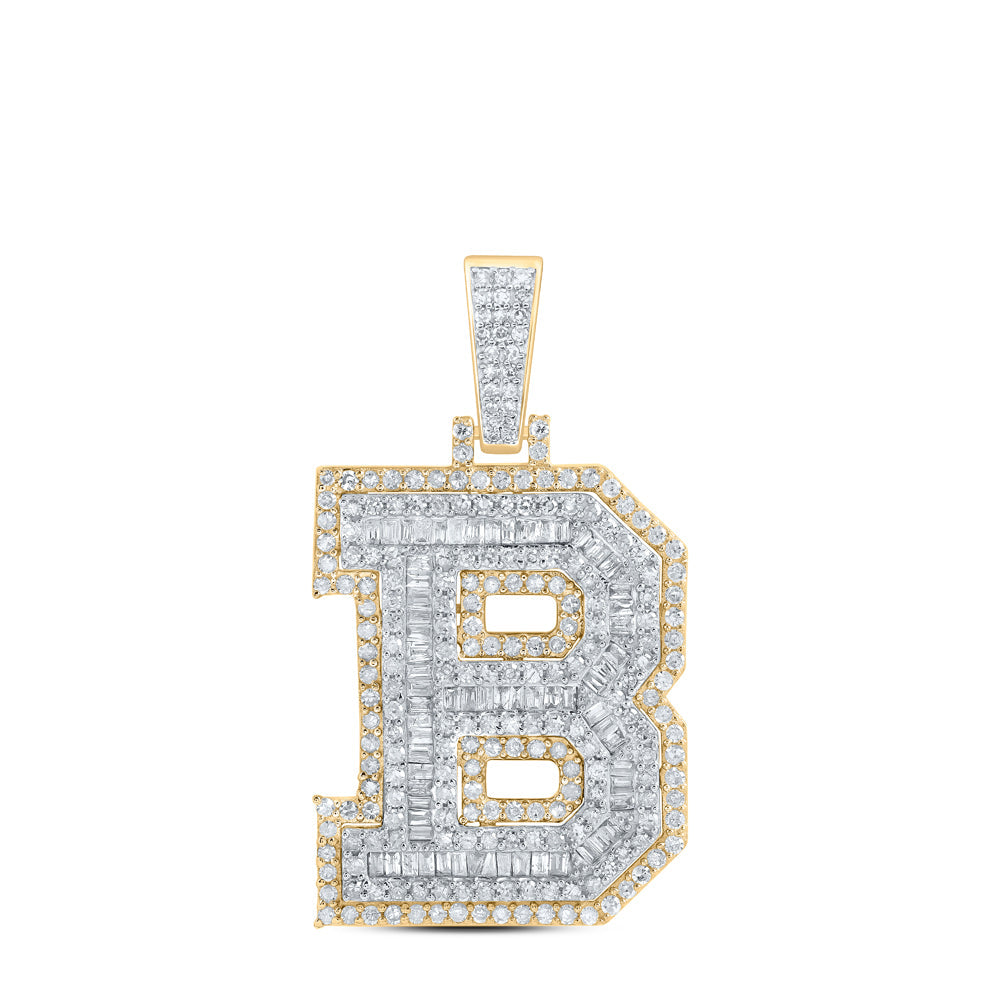 1 3/8CTW-NAT DIA P1 INITIAL "B" MENS PENDANT Daisy Joyeria