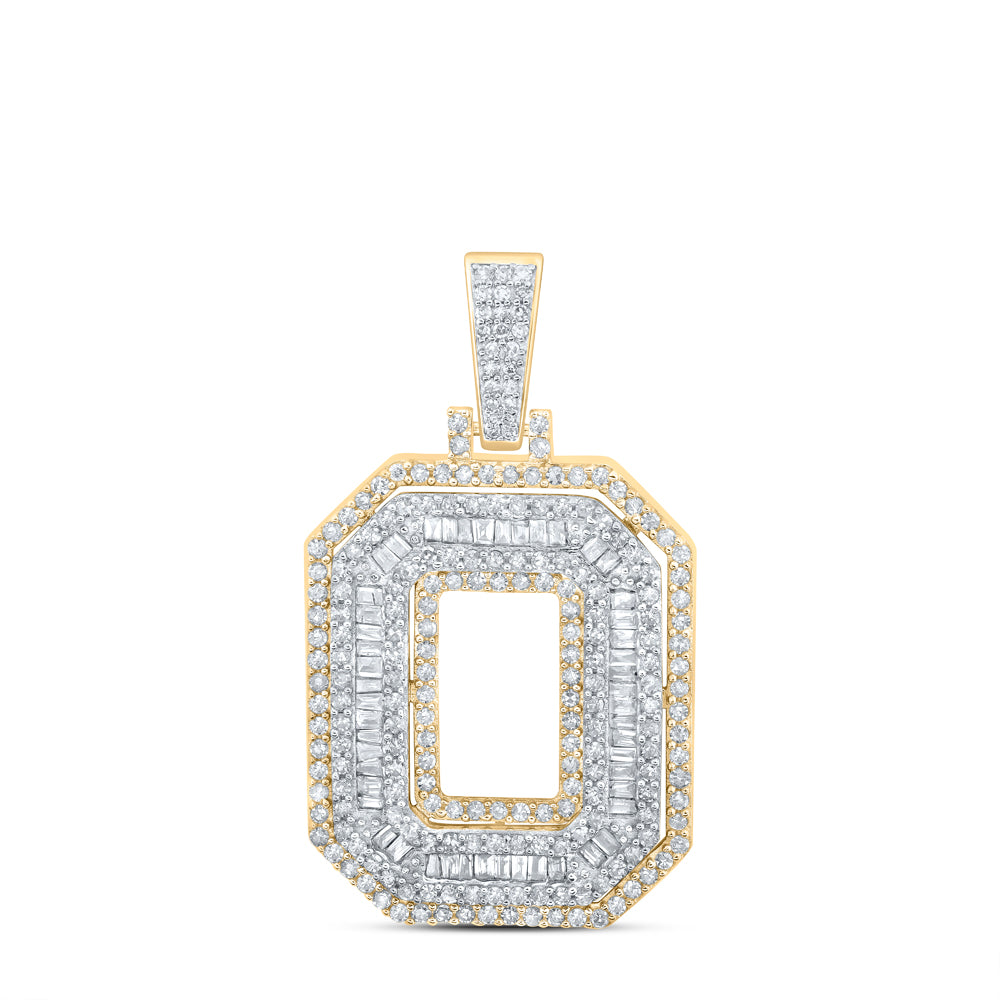 1 1/5CTW-NAT DIA P1 INITIAL "O" MENS PENDANT Daisy Joyeria
