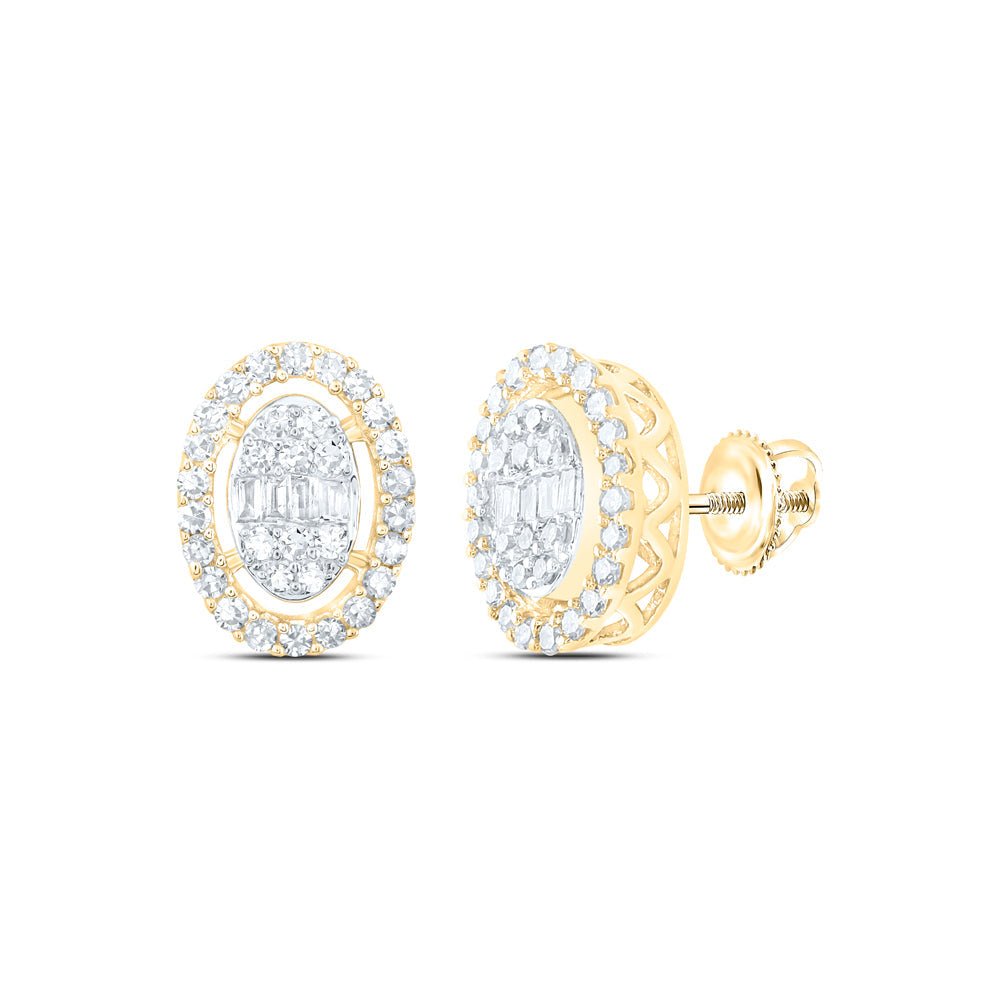 3/8CTW-NAT DIA NK FASHION OVAL SHAPE EARRING Daisy Joyeria