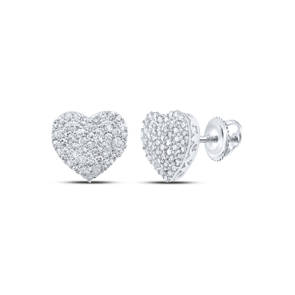 1/2CTW-NAT DIA NK HEART EARRING Daisy Joyeria