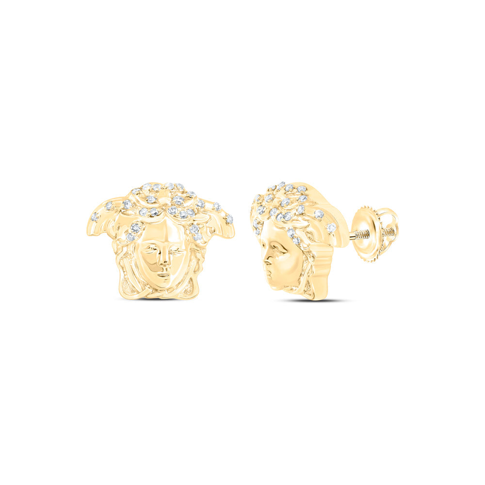 1/10CTW-NAT DIA NK MEDUSA EARRING Daisy Joyeria
