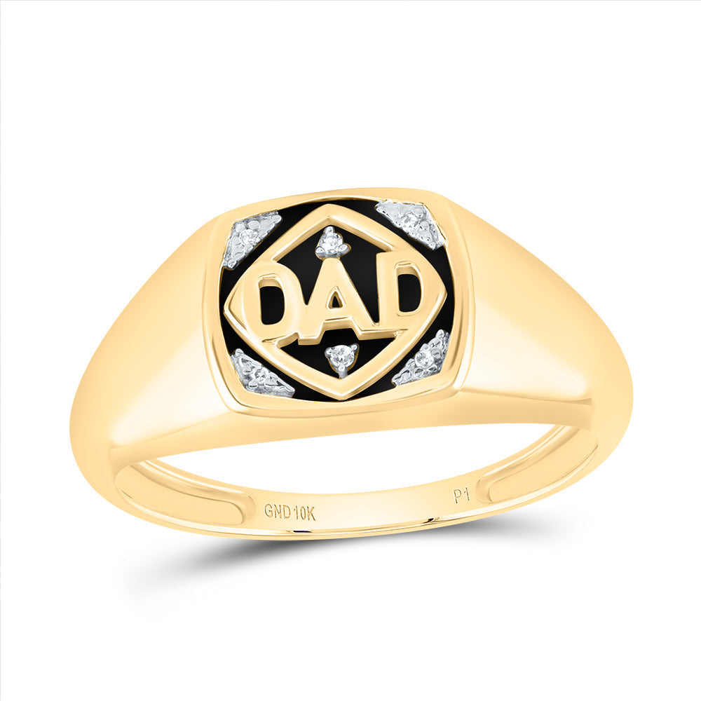 0.018CTW-NAT DIA P1 DAD MENS RING 10 Daisy Joyeria