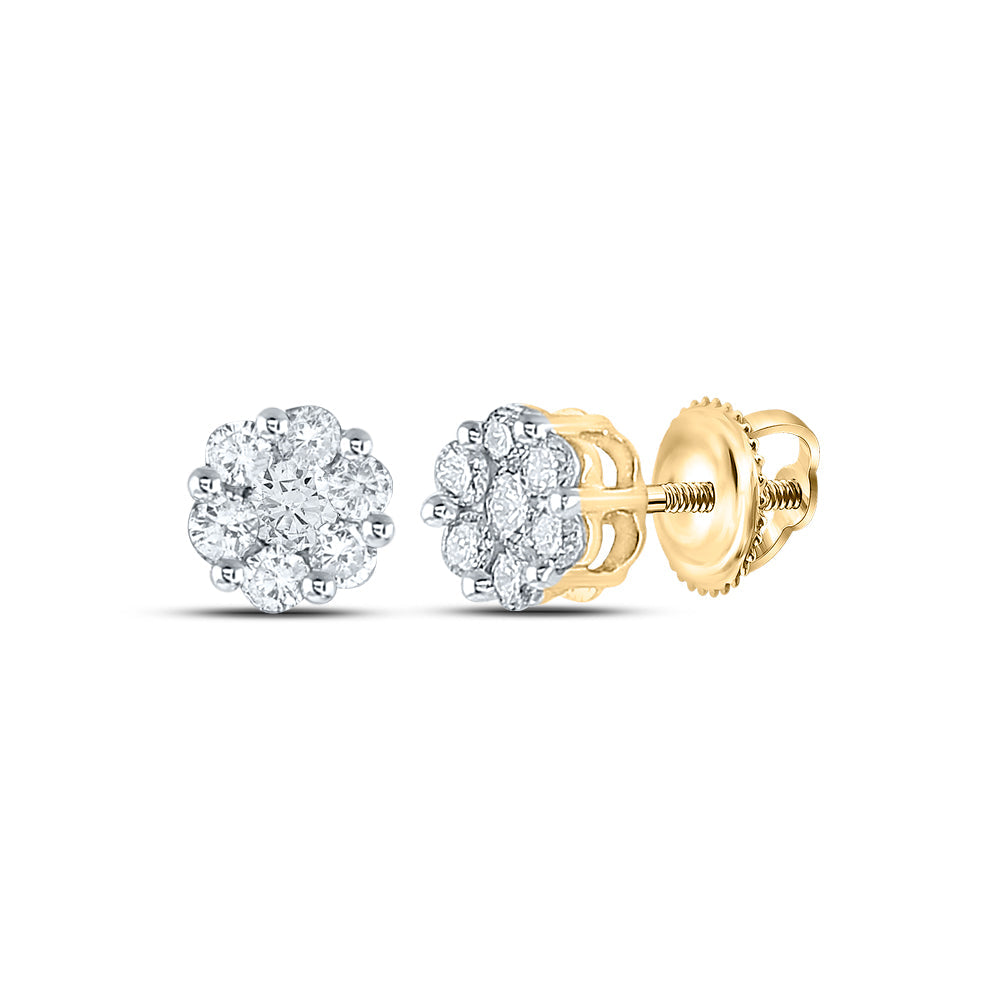 1/2CTW-NAT DIA NK FLOWER EARRING Daisy Joyeria