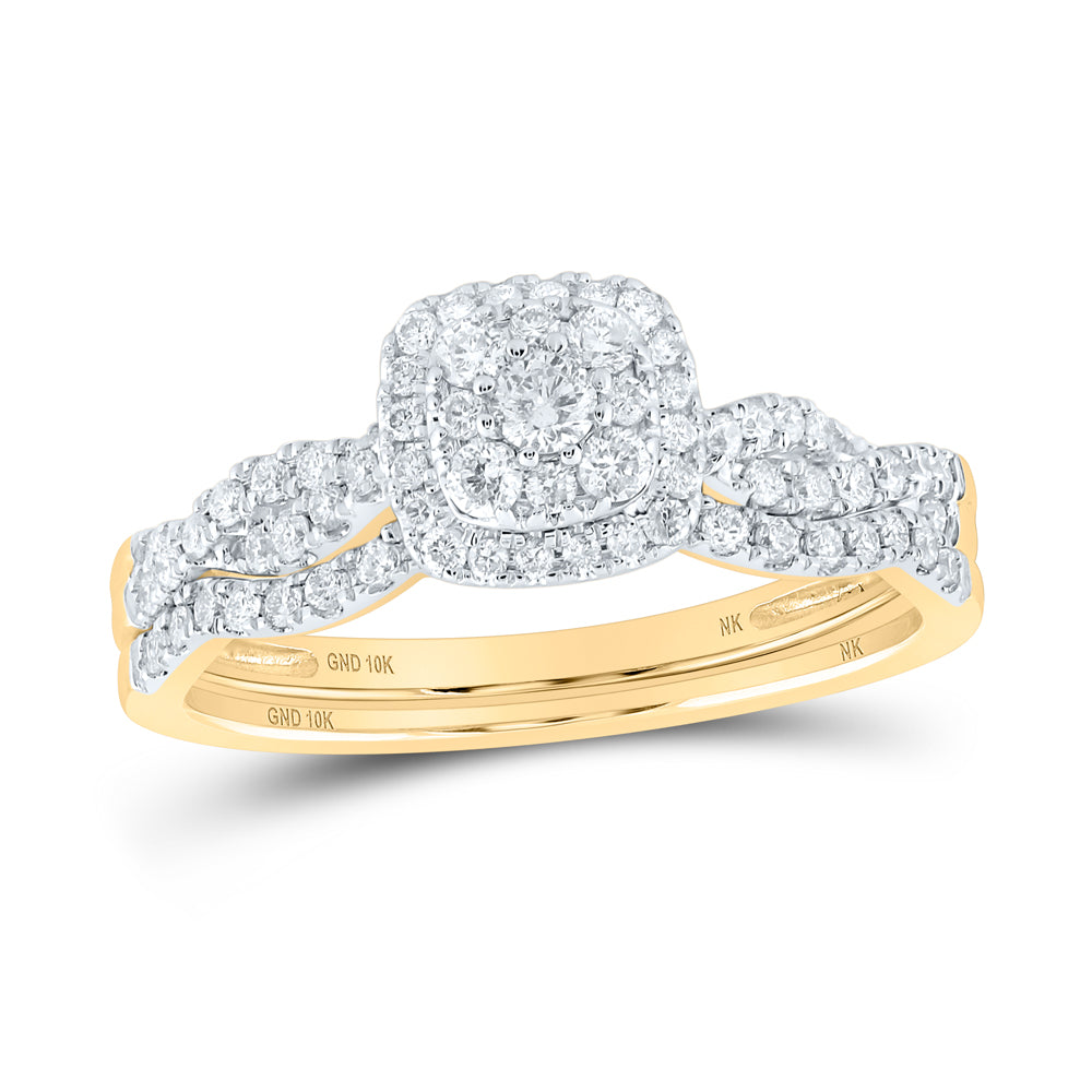 1/2CTW-NAT DIA NK CUSHION BRIDAL SET 7 Daisy Joyeria