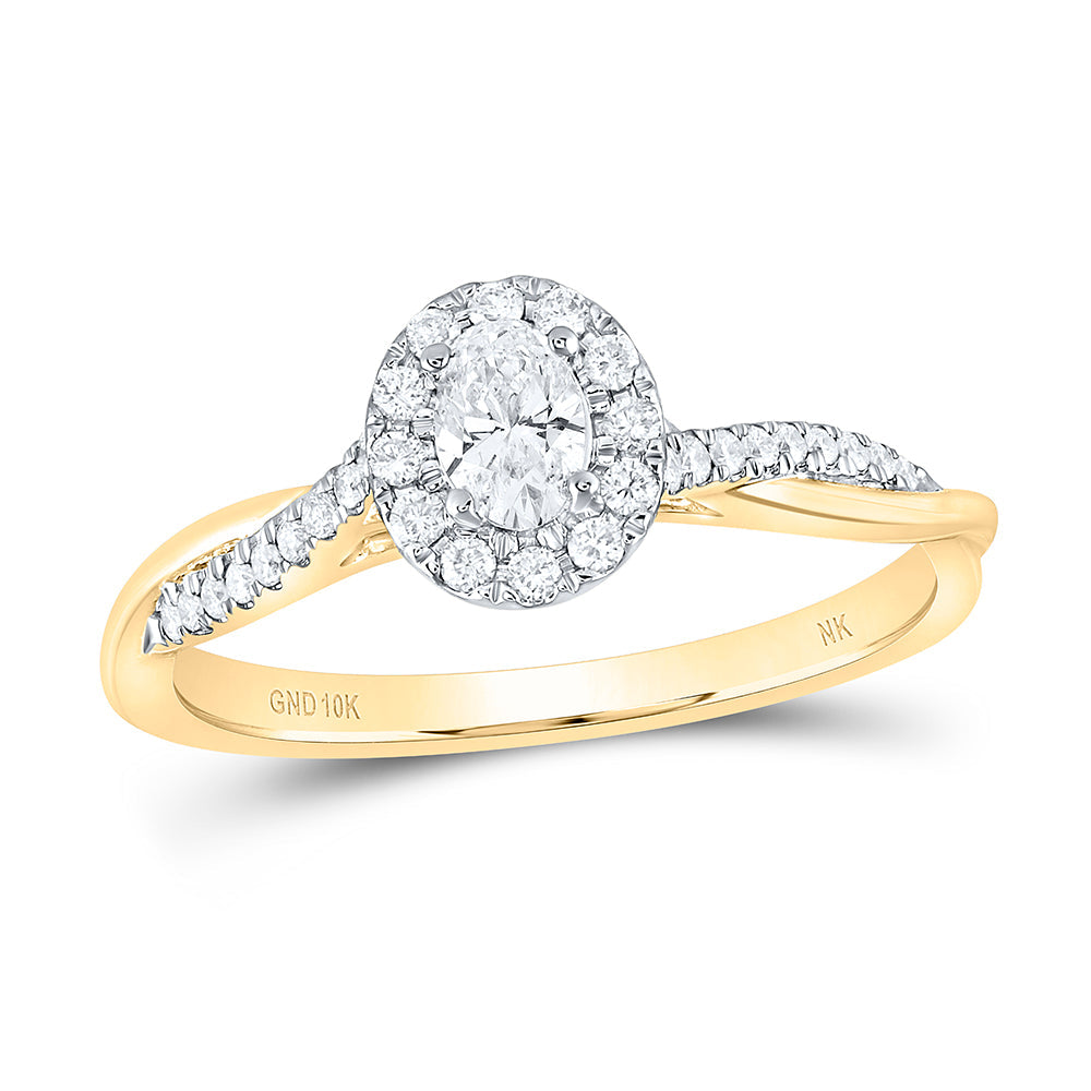 1/3CTW-NAT DIA NK 1/5CT-COVAL ENGAGEMENT SINGLE HALO 7 Daisy Joyeria