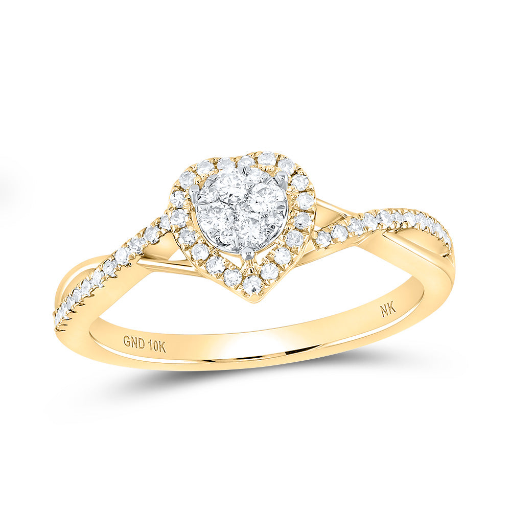 1/3CTW-NAT DIA NK HEART RING 7 Daisy Joyeria
