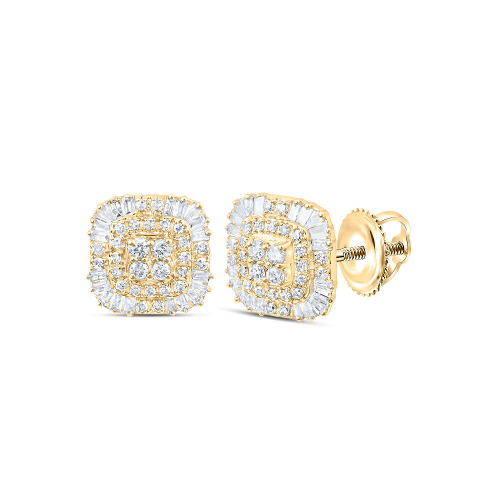 3/8CTW-NAT DIA NK FASHION CUSHION EARRING Daisy Joyeria