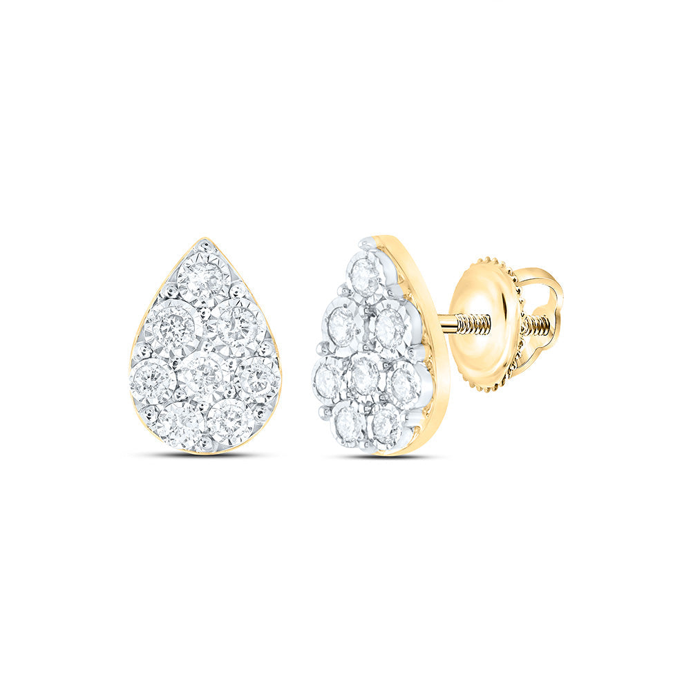 1/5CTW-NAT DIA NK PEAR EARRING Daisy Joyeria