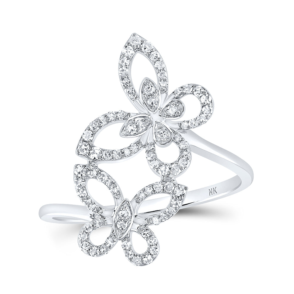 1/4CTW-NAT DIA NK BUTTERFLY RING 7 Daisy Joyeria