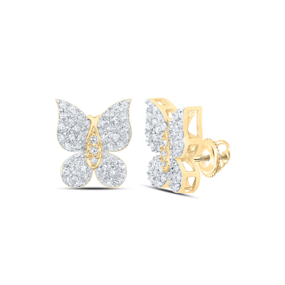 1/4CTW-NAT DIA P1 BUTTERFLY EARRING Daisy Joyeria