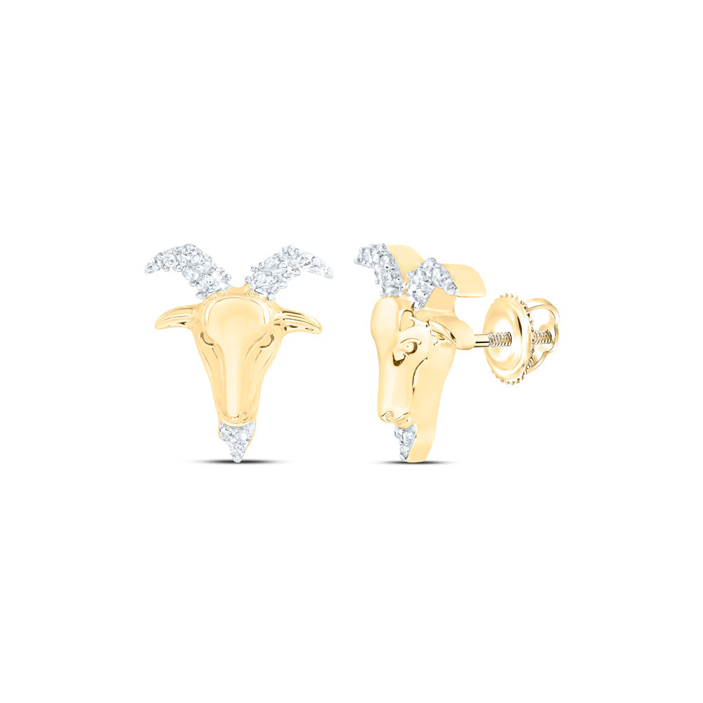 1/10CTW-NAT DIA NK GOAT EARRING Daisy Joyeria