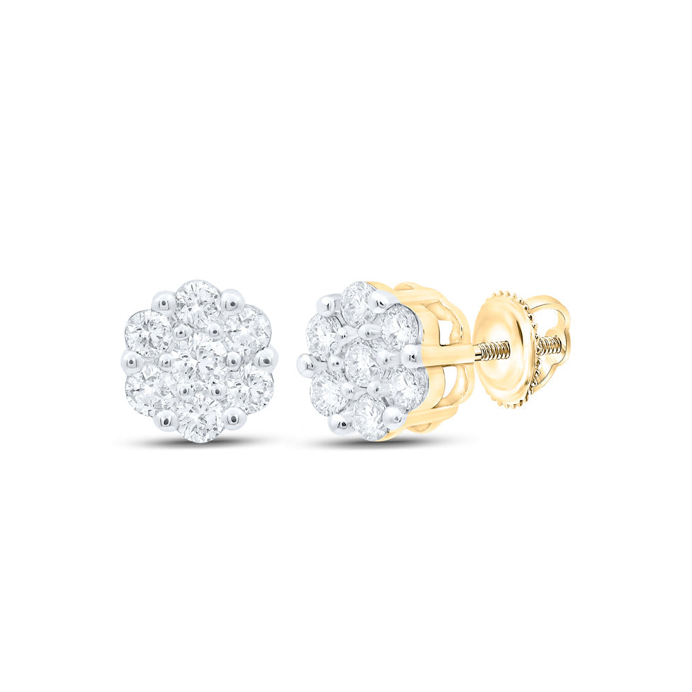 1/5CTW-NAT DIA P1 FLOWER EARRING Daisy Joyeria