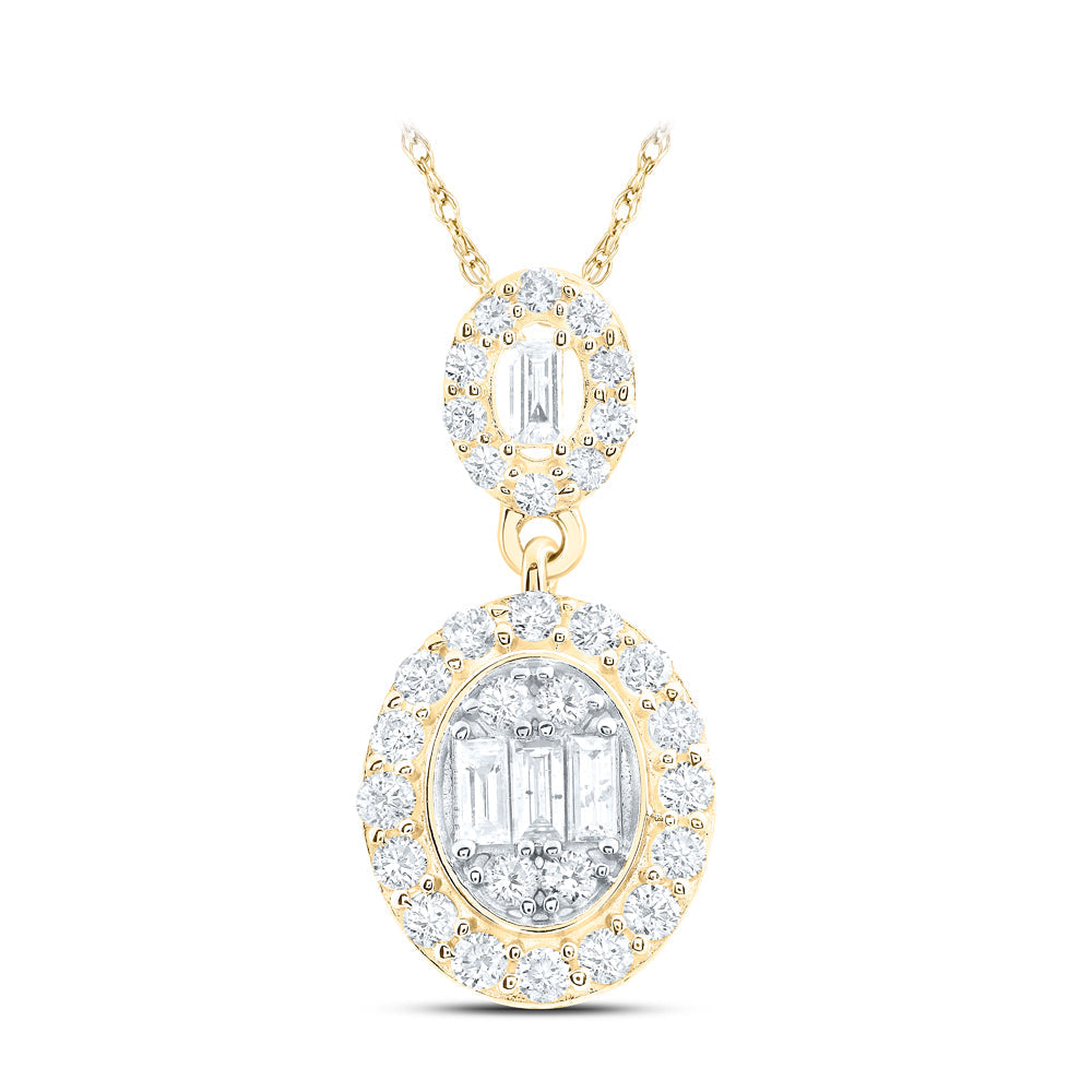 5/8CTW-NAT DIA ANA M FASHION OVAL PENDANT Daisy Joyeria