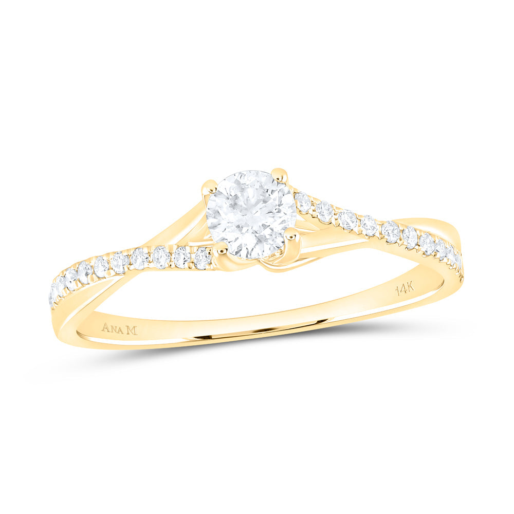 3/8CTW-NAT DIA ANA M 1/3CT-CRD NO HALO ENGAGEMENT RING CERT 7 Daisy Joyeria
