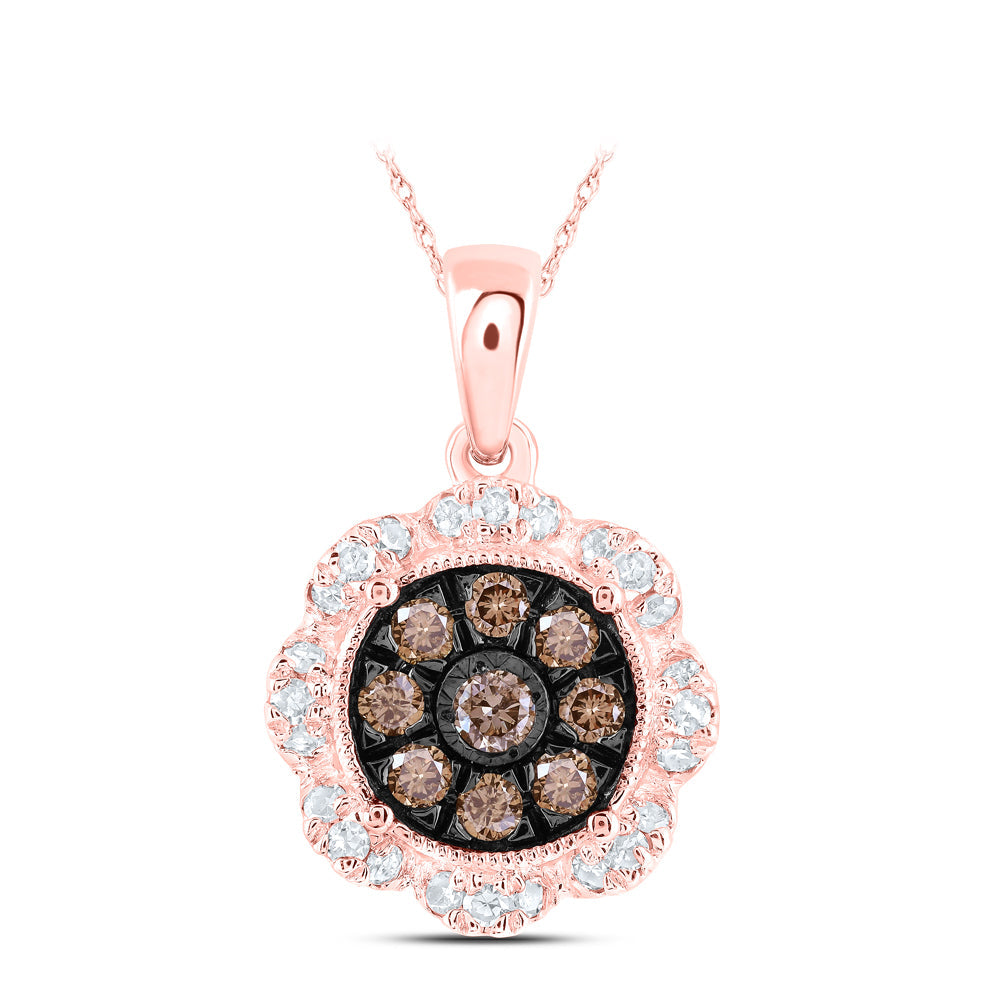 1/3CTW-NAT DIA NK COGNAC PENDANT Daisy Joyeria