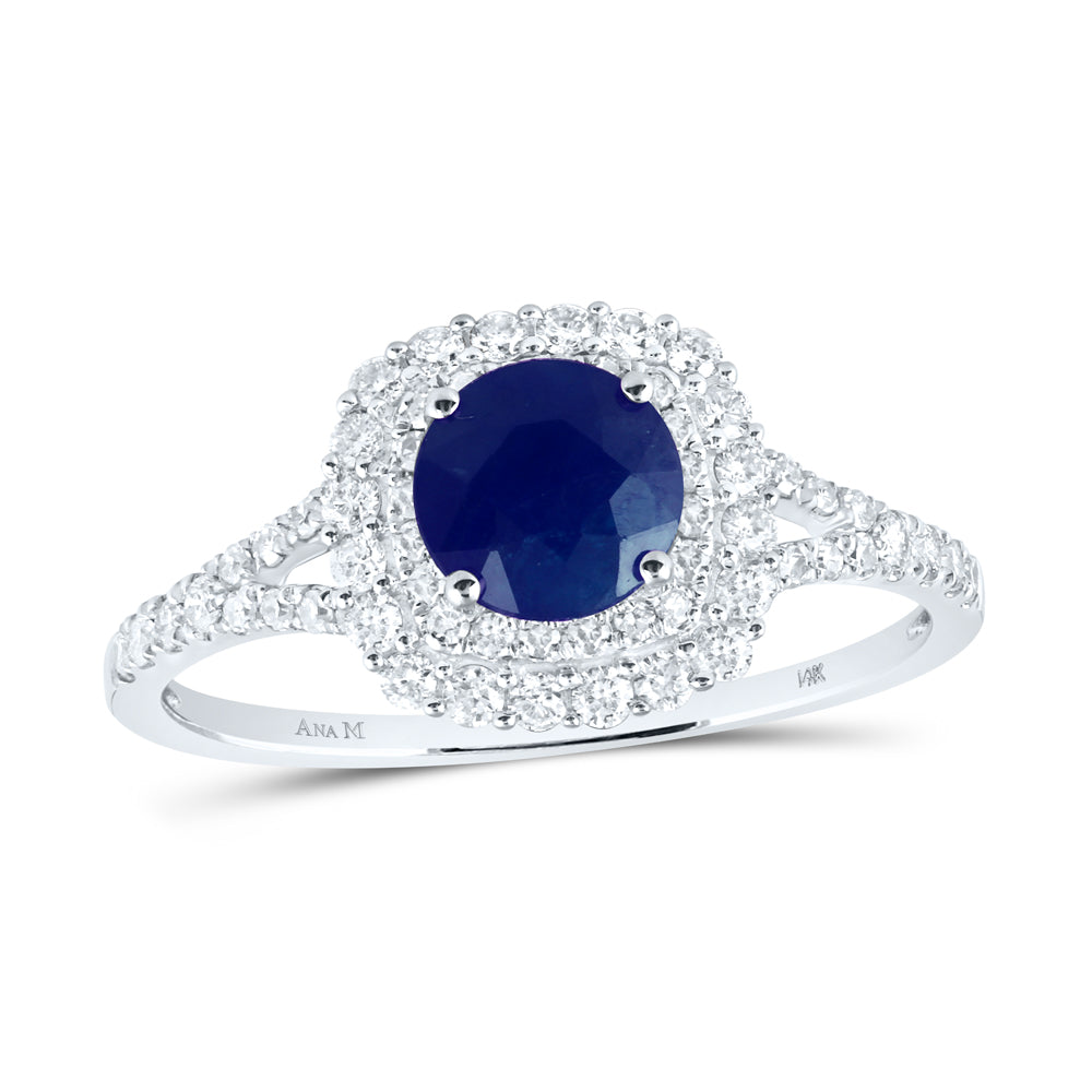 3/8CTW-DIA CN 6.00MM SAPP BRIDAL NATURAL GEM RING Daisy Joyeria
