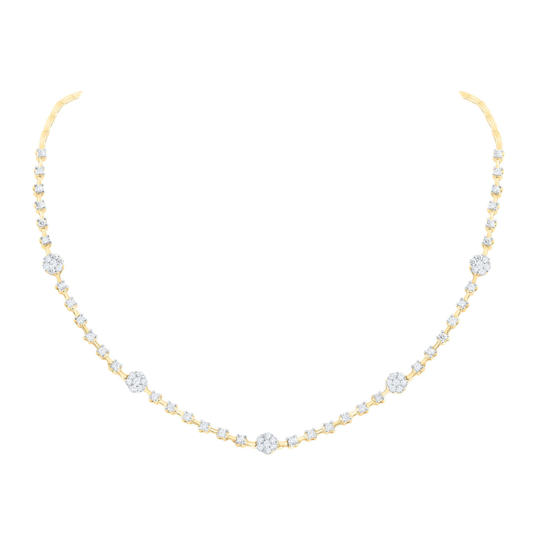 2CTW-NAT DIA NKE FLOWER NECKLACE (16 INCH) Daisy Joyeria