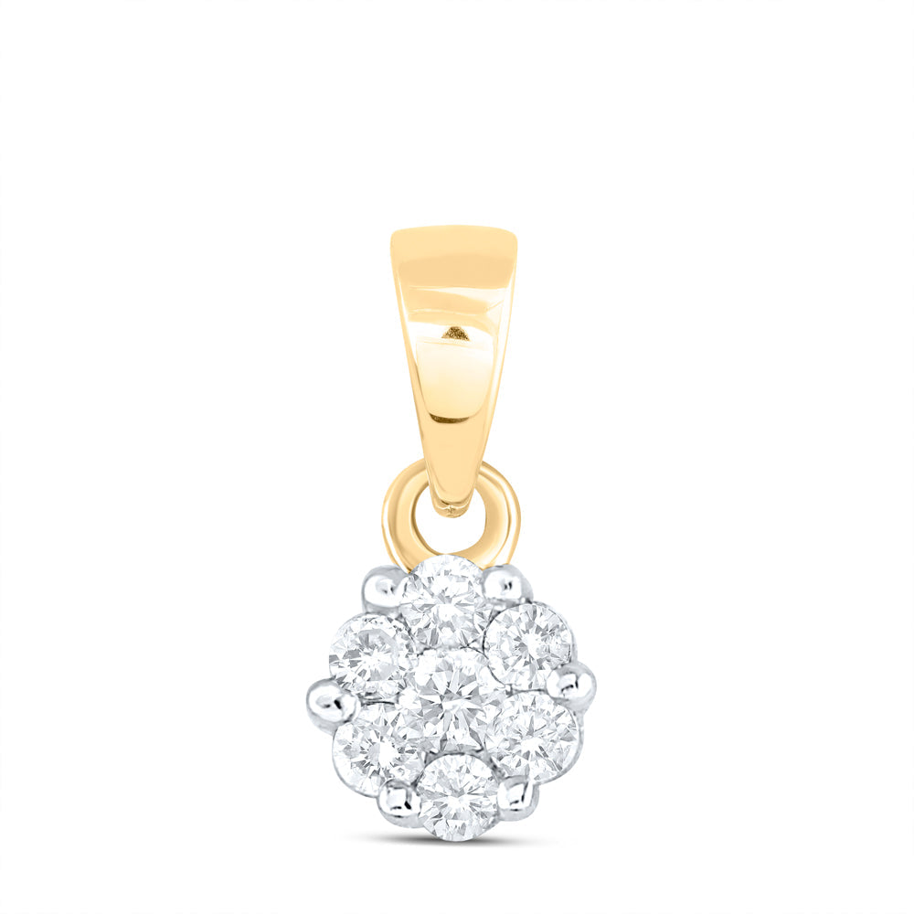 1/10CTW-NAT DIA NK FLOWER FASHION PENDANT Daisy Joyeria