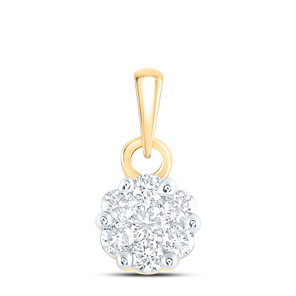 1/4CTW-NAT DIA NK FLOWER FASHION PENDANT Daisy Joyeria