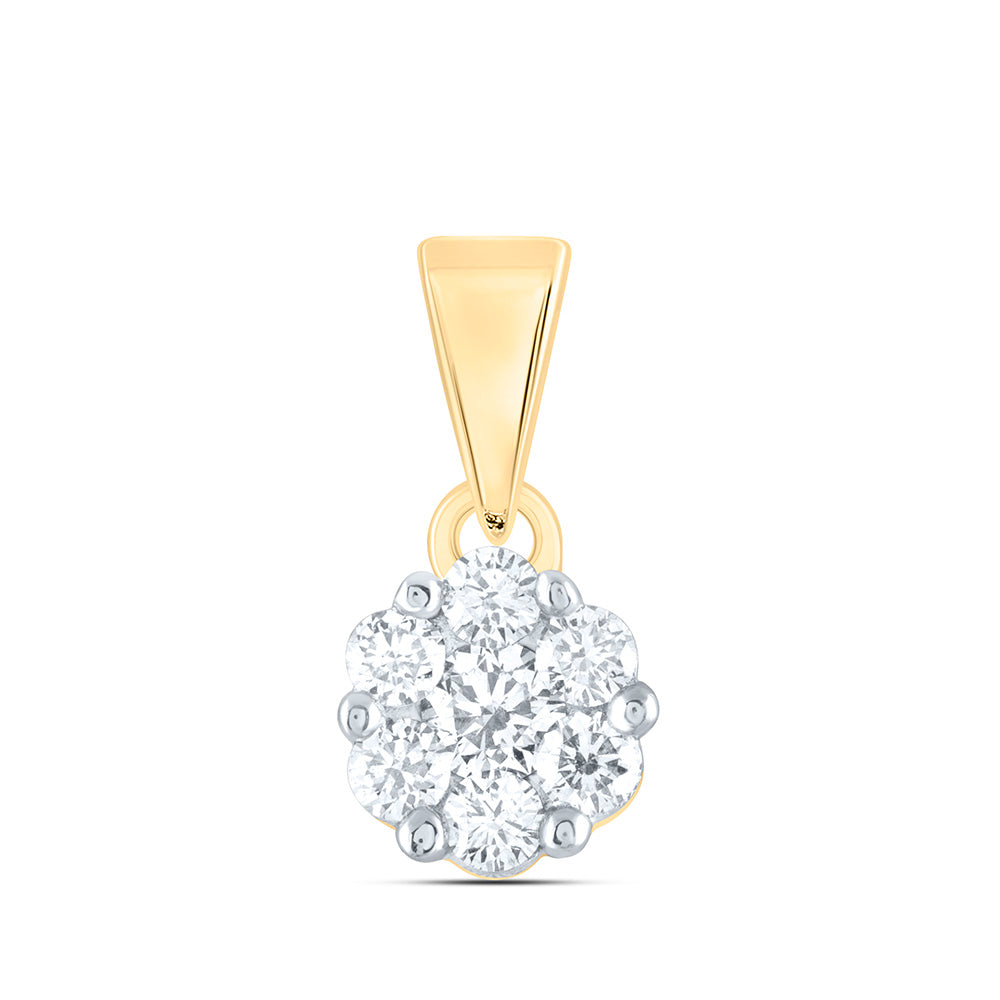 1/2CTW-NAT DIA NKE FLOWER FASHION PENDANT Daisy Joyeria