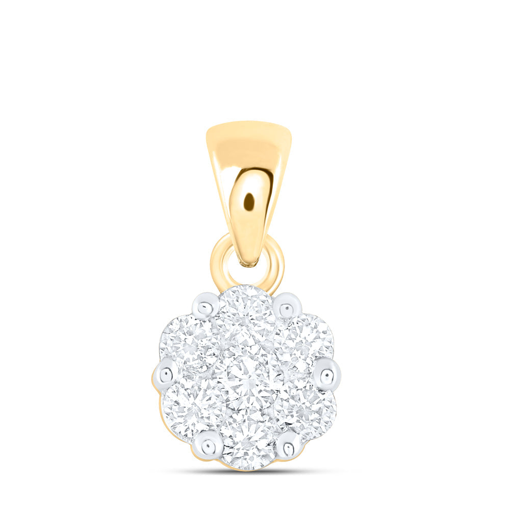 1CTW-NAT DIA NKE FLOWER FASHION PENDANT Daisy Joyeria