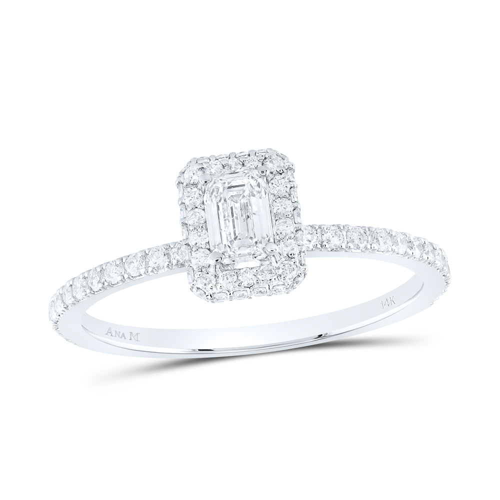 3/4CTW-NAT DIA ANA M 1/3CT-CEM SINGLE HALO ENGAGEMENT RING Daisy Joyeria