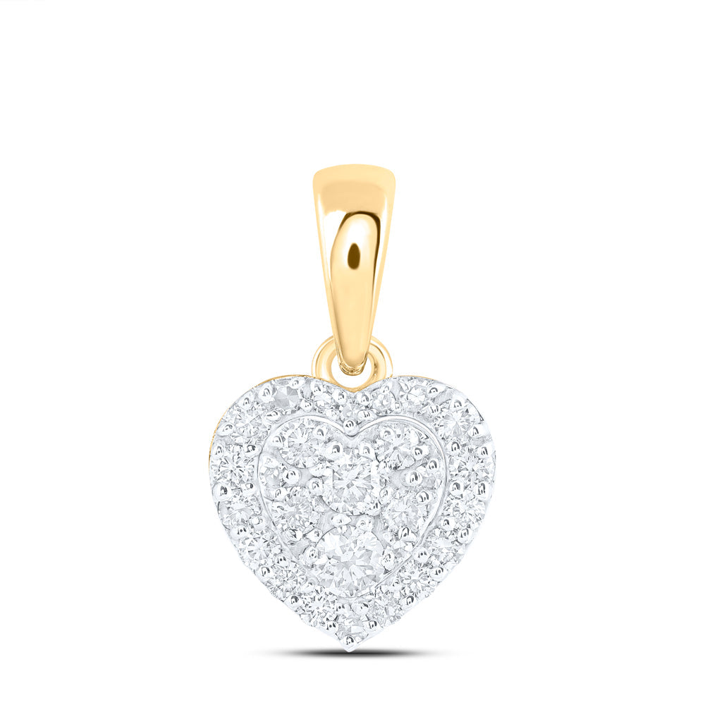 3/8CTW-NAT DIA NK FASHION HEART PENDANT Daisy Joyeria