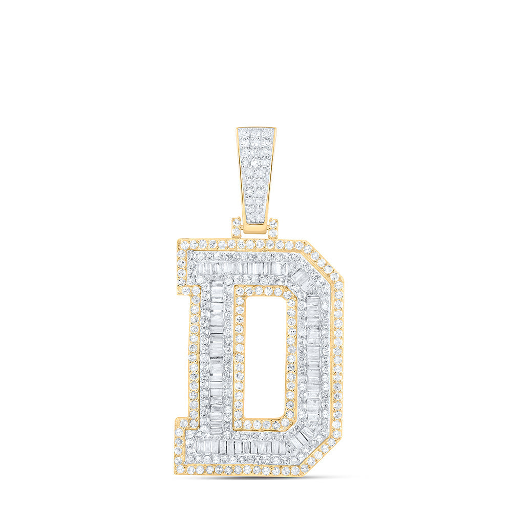 2CTW-NAT DIA P1 INITIAL "D" MENS PENDANT Daisy Joyeria