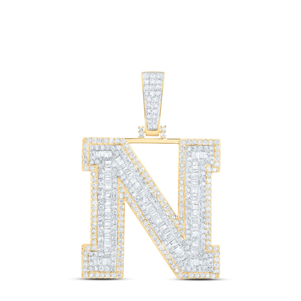 2 5/8CTW-NAT DIA P1 INITIAL "N" MENS PENDANT Daisy Joyeria