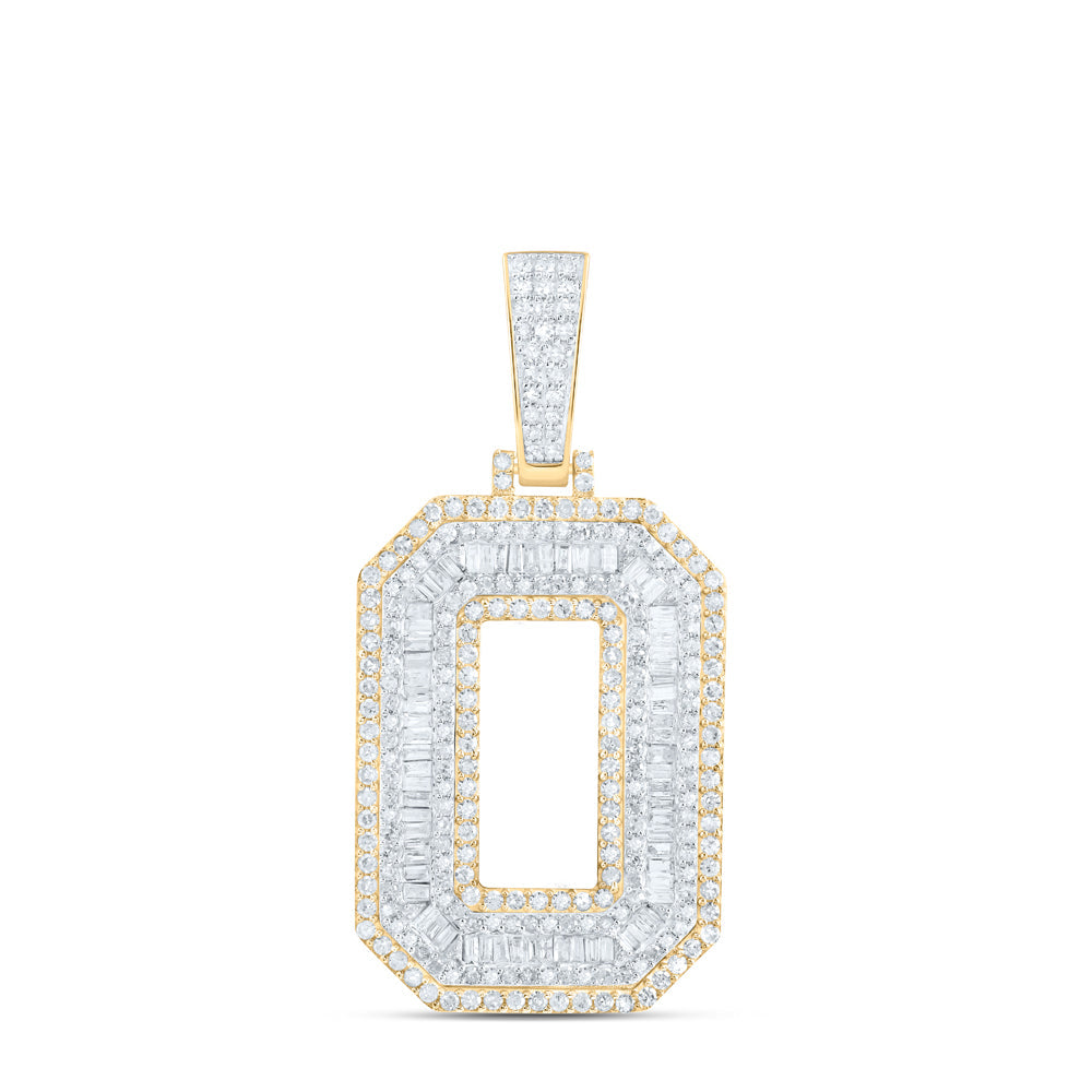2CTW-NAT DIA P1 INITIAL "O" MENS PENDANT Daisy Joyeria