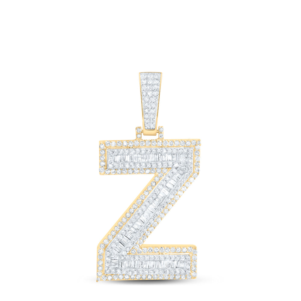 2CTW-NAT DIA P1 INITIAL "Z" MENS PENDANT Daisy Joyeria