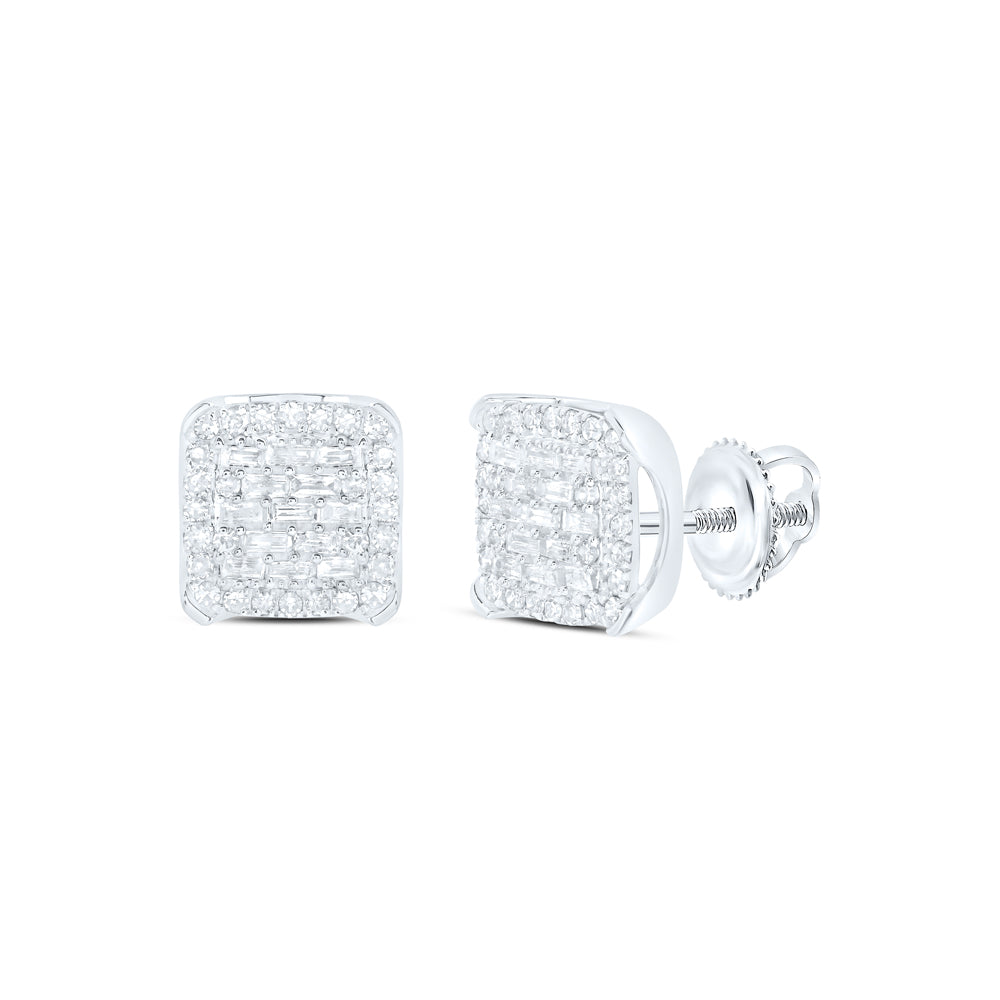1/2CTW-NAT DIA NK SQUARE EARRING Daisy Joyeria