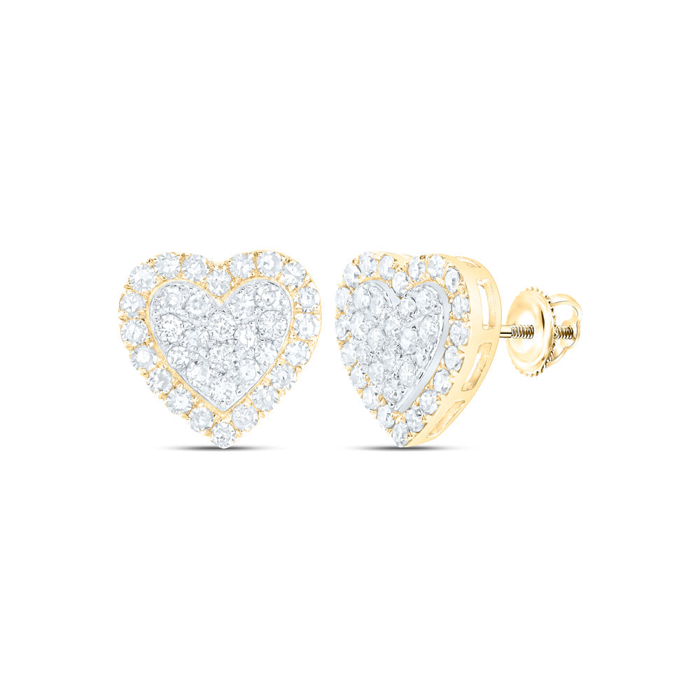 1/2CTW-NAT DIA NK HEART EARRING Daisy Joyeria