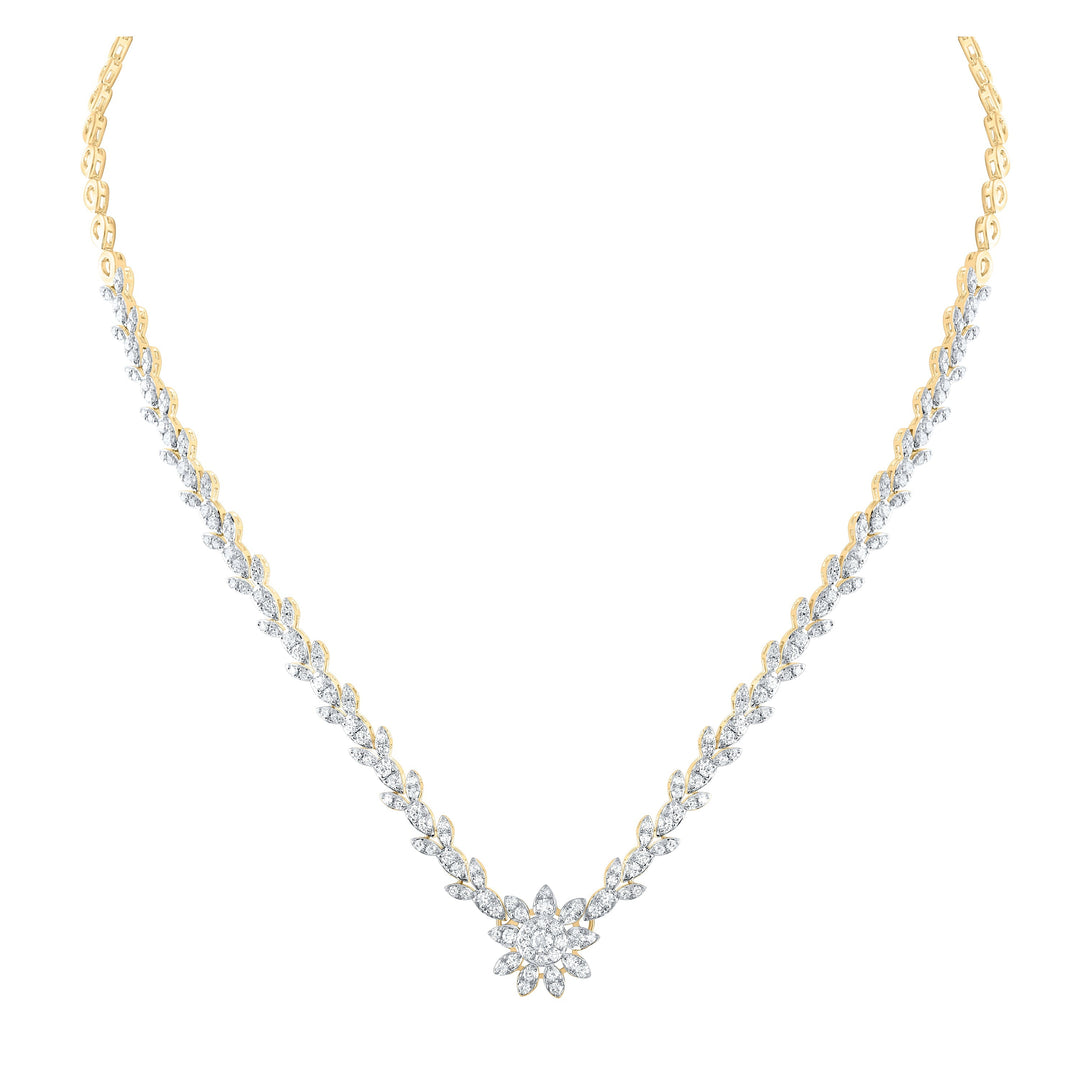 2 7/8CTW-NAT DIA ANA M FLOWER FASHION NECKLACE (17 INCH) Daisy Joyeria