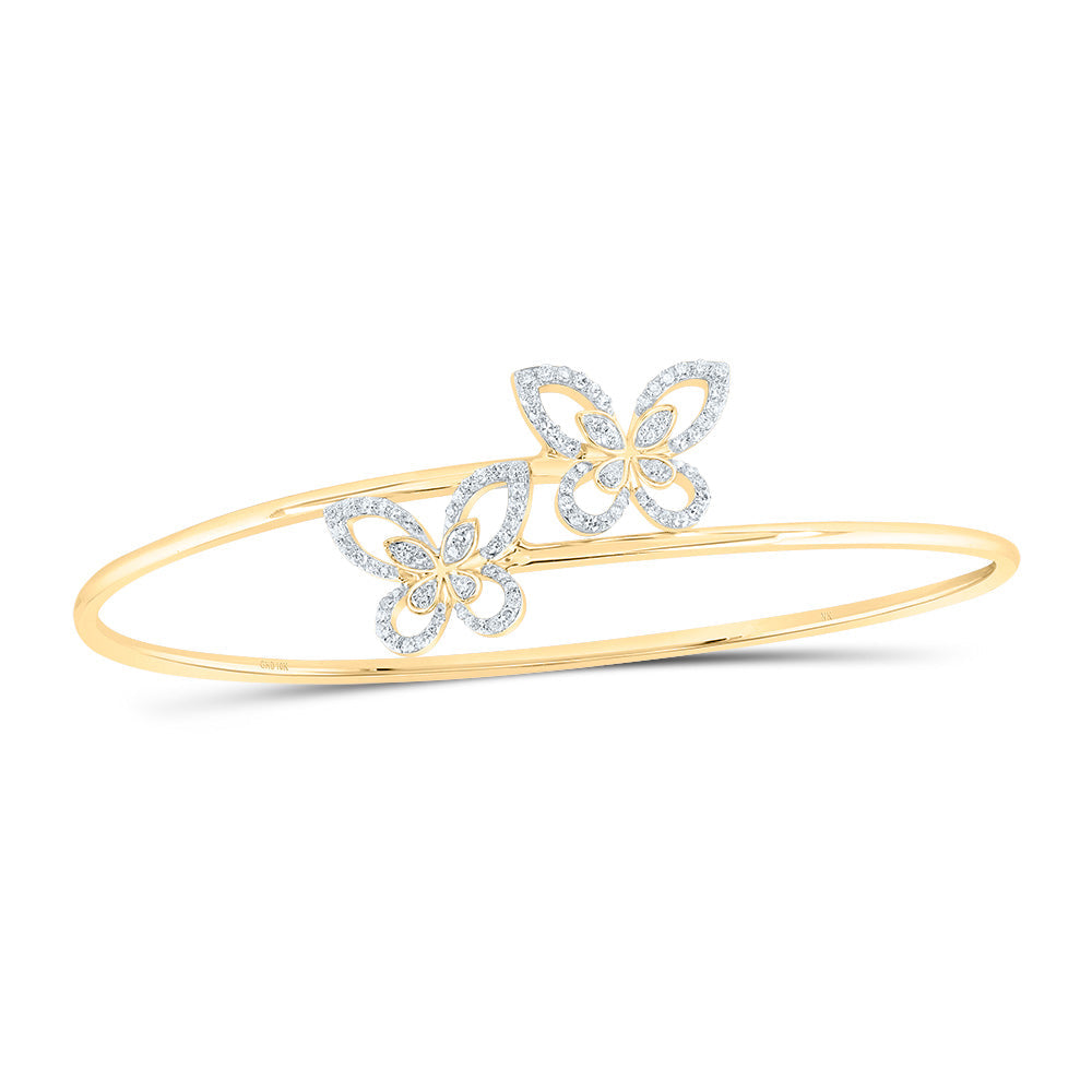 3/8CTW-NAT DIA NK BUTTERFLY FASHION BANGLE (60X48MM) Daisy Joyeria