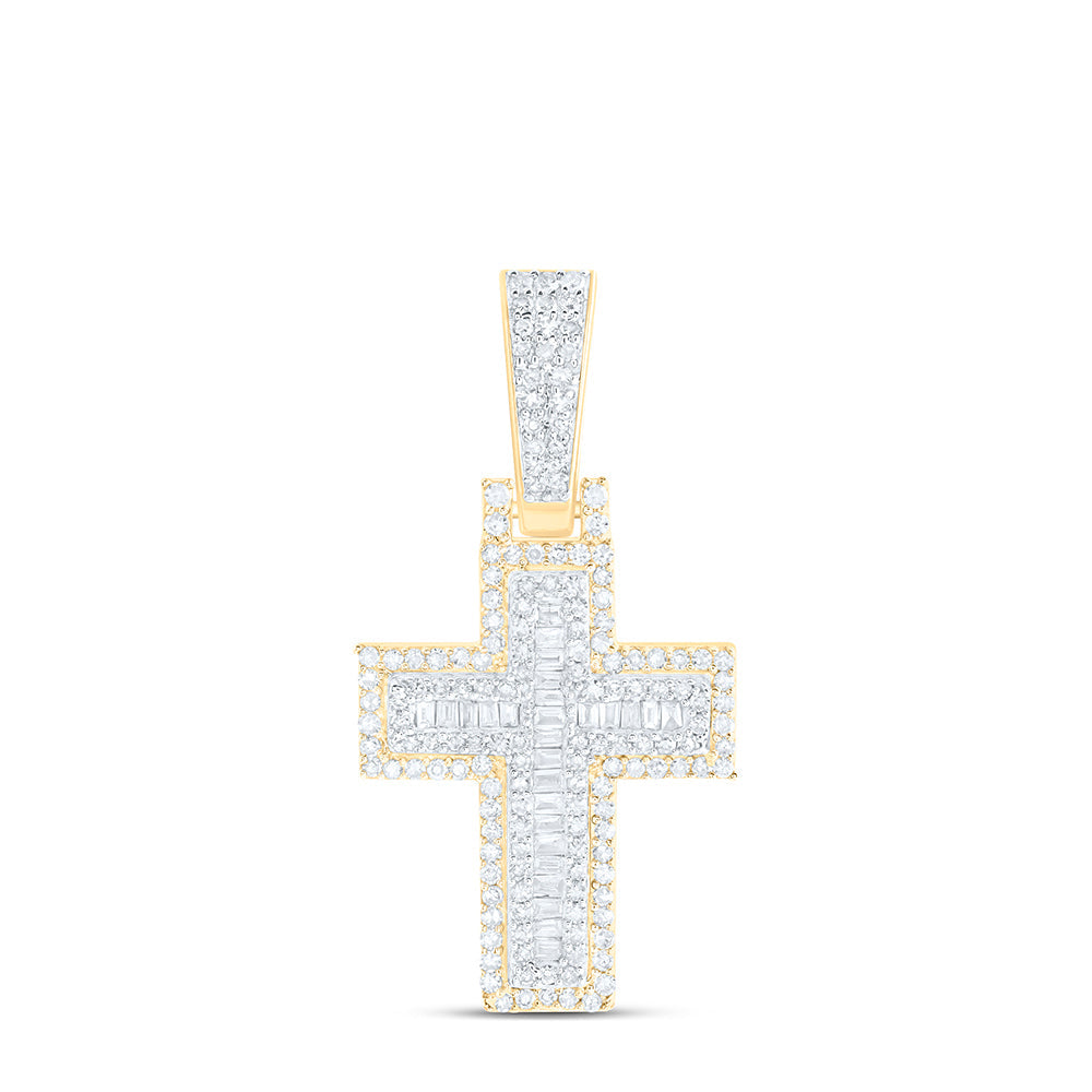 5/8CTW-NAT DIA NK CROSS MENS CHARM Daisy Joyeria