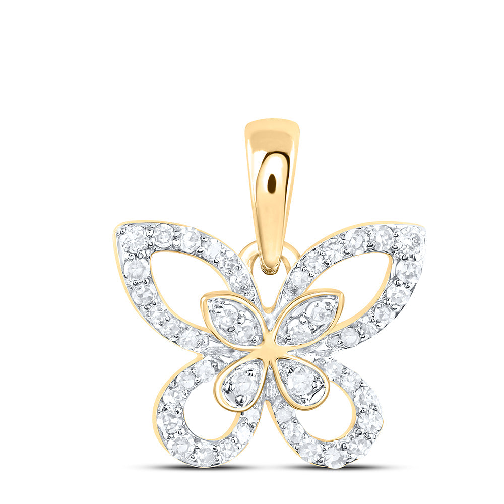 1/6CTW-NAT DIA NK BUTTERFLY FASHION PENDANT Daisy Joyeria