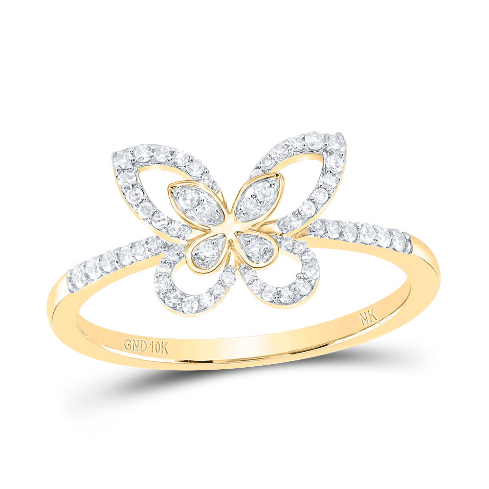 1/5CTW-NAT DIA NK BUTTERFLY FASHION RING Daisy Joyeria