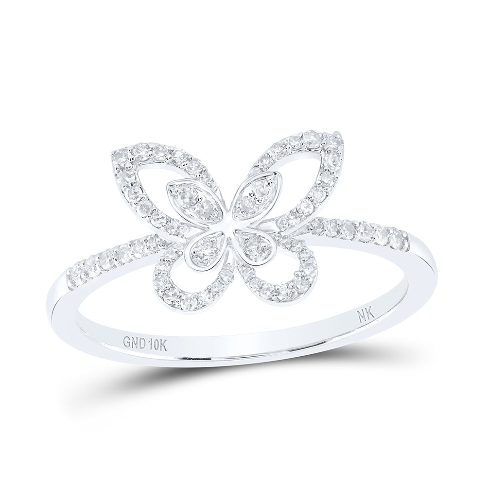 1/5CTW-NAT DIA NK BUTTERFLY FASHION RING Daisy Joyeria