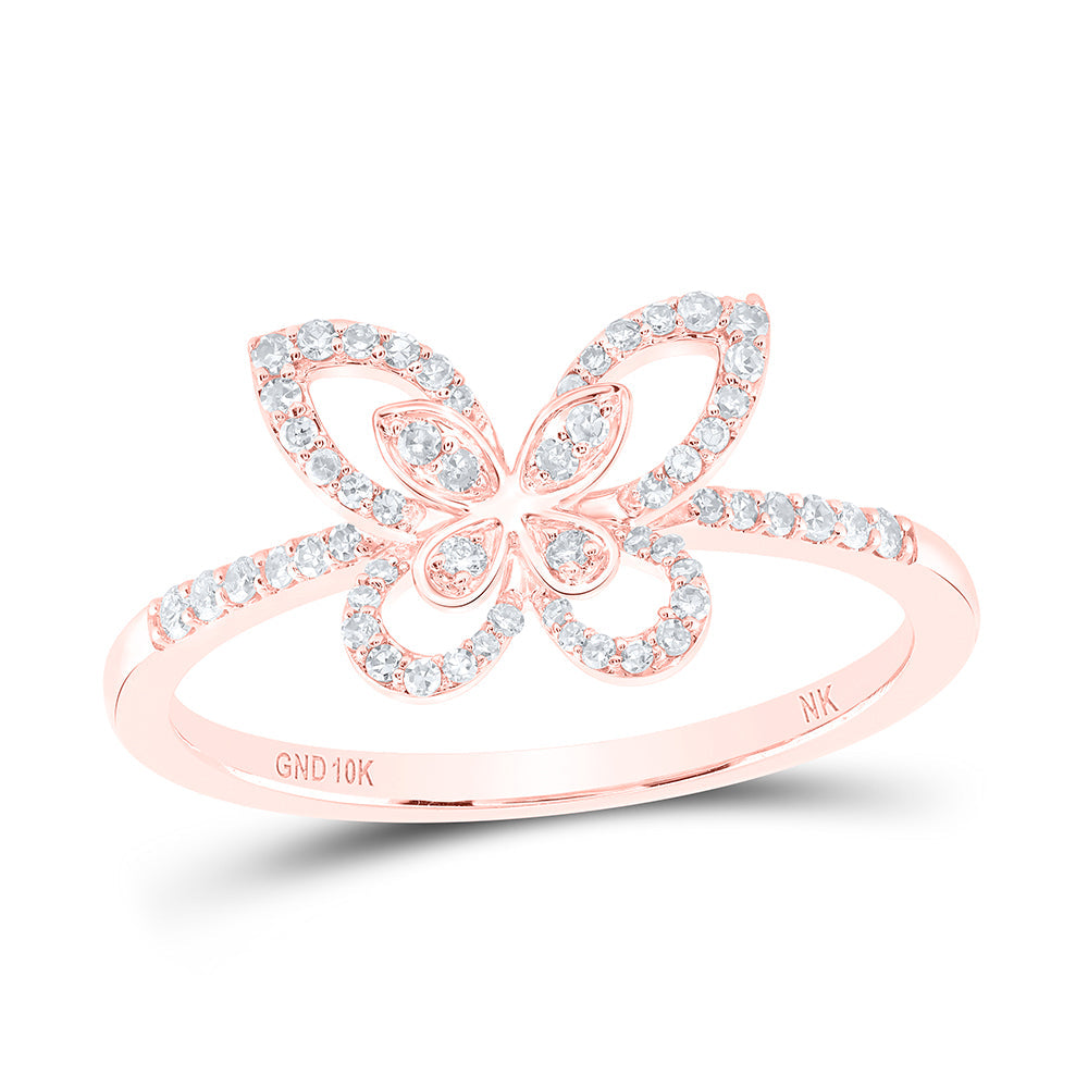 1/5CTW-NAT DIA NK BUTTERFLY FASHION RING Daisy Joyeria
