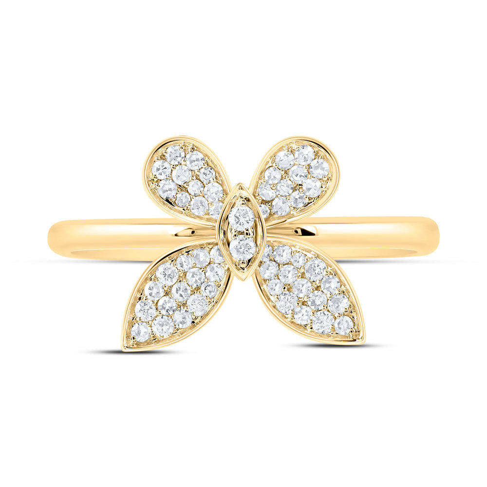 1/4CTW-NAT DIA NK BUTTERFLY FASHION RING Daisy Joyeria