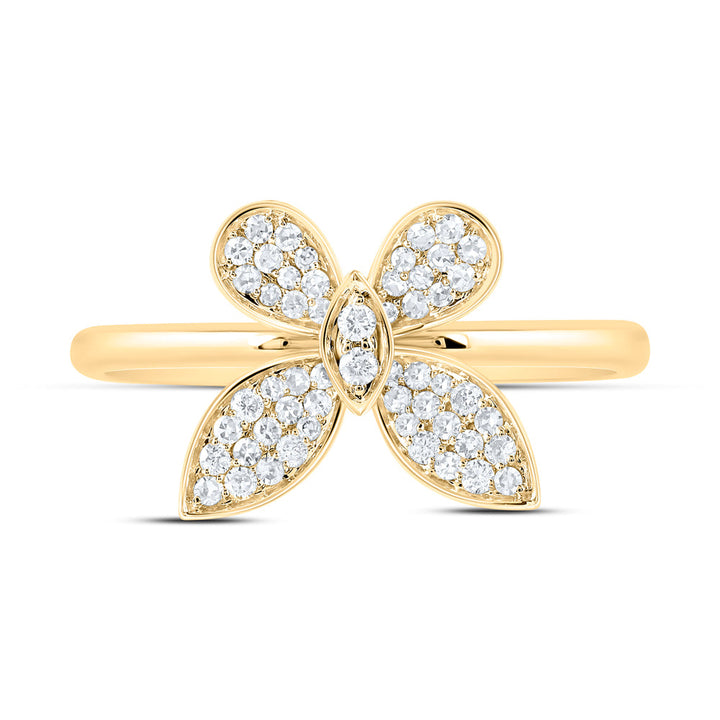 1/4CTW-NAT DIA NK BUTTERFLY FASHION RING Daisy Joyeria